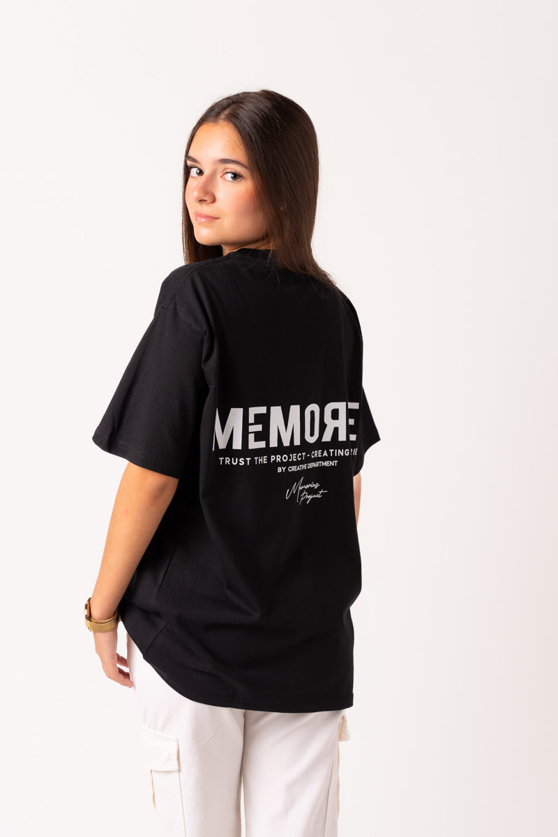 SLEEVE TEXT TEE BLACK